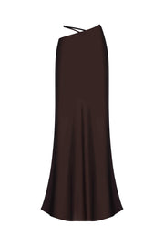 Solid Color Hollow-Out Bodycon Maxi Skirt