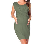 Bodycon Dress Maternity-Clothes Sexy Summer Pregnant-Women New-Fashion Sleeveless Solid