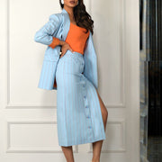 Sexy Women's Orange Striped Dress Set