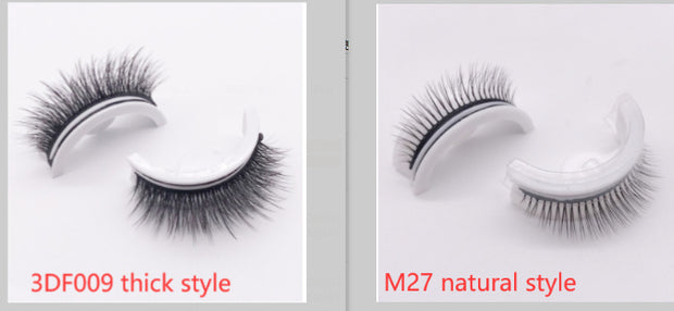 Reusable 3D Mink Lashes Natural False Eyelashes Self Adhesive Fake Glue Free Makeup Eyelash Extension Silk