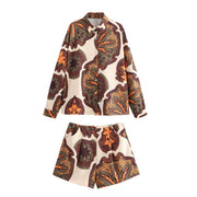 Women's Vacation Style Casual Two-Piece Shorts Set