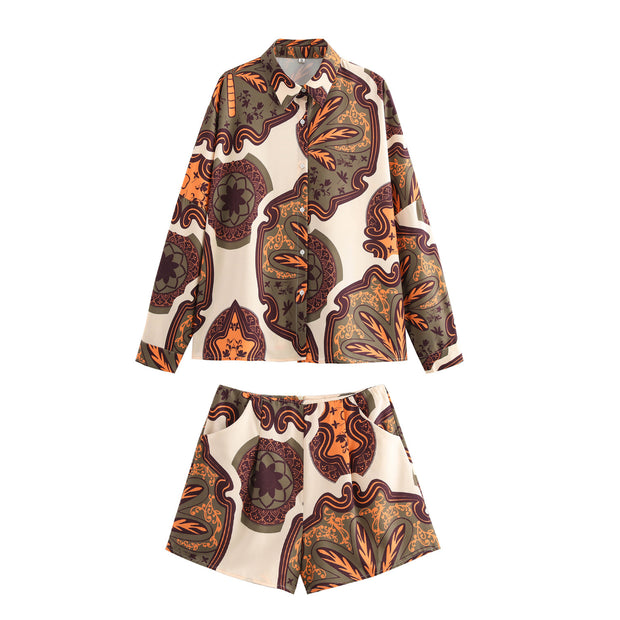 Women's Vacation Style Casual Two-Piece Shorts Set