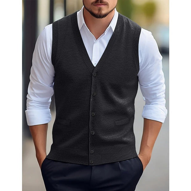 Men's Sleeveless Four Seasons Cardigan Vest