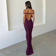 Halter Backless Pleating Sheath Sexy Dress
