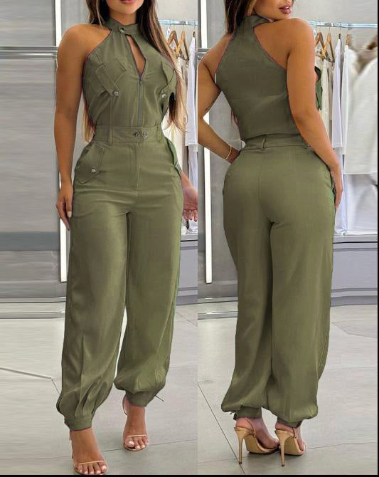 The Darling Dungaree Haltered Jumpsuit