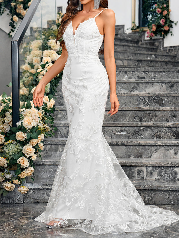 Women's Fashionable Slim-fit Sheath Wedding Dress