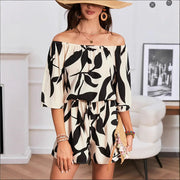Off-Shoulder Elastic Waist Jumpsuit Fashion Women's Wear