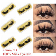 100% Mink Eyelashes 25mm Wispy Fluffy Fake Lashes