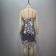 One Night Only Backless Off-Shoulder Sequined Evening Dress