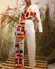 Women's One-piece High Waist Skinny Wide Legs