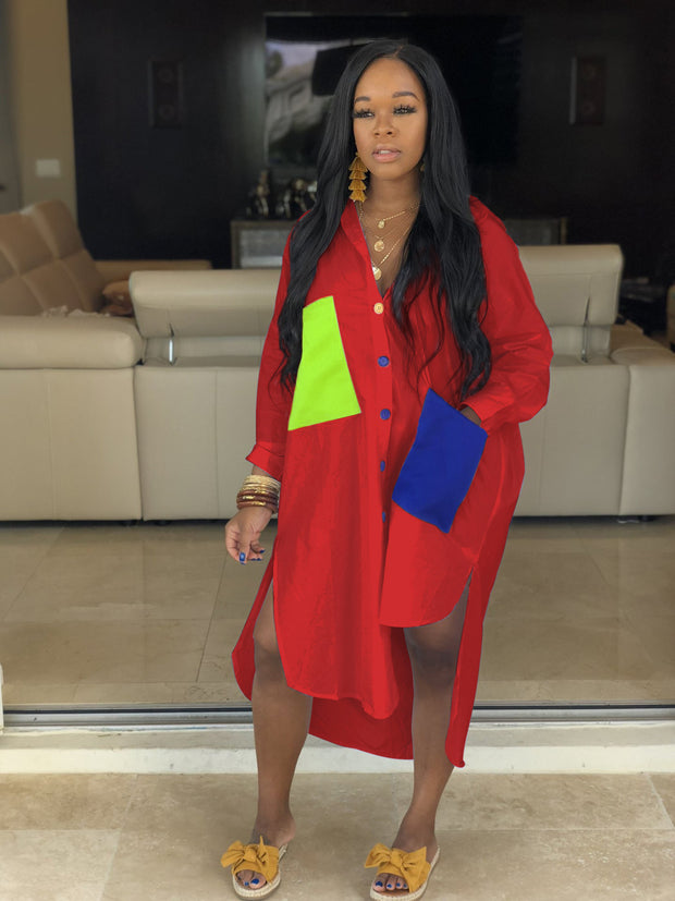 Feature shirt Mosaic pocket dress