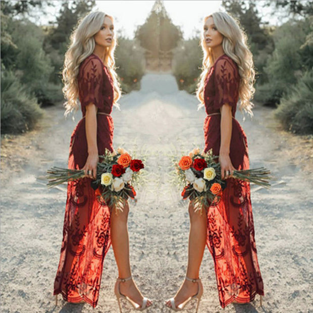 Whispers of Lace Maxi Dress