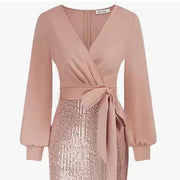 Sheath Fishtail Off-the-Shoulder Evening Dress