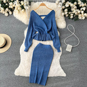 Women's Shimmer Sweater Skirt Two-Piece Set
