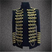 Fashion Royal Costumes for Men DJ Show Stage Performance Wear Clubwear Best Singer Clothing Tassel Decoration DH-028