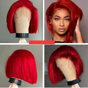 Red BOB Human Hair Wig