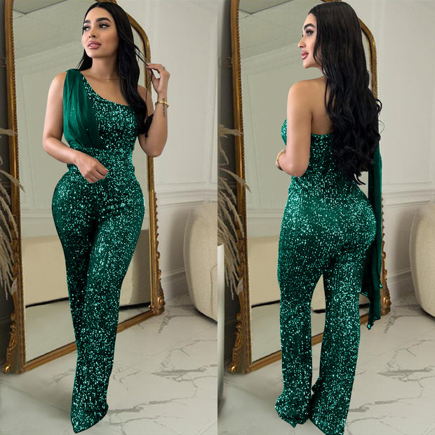 Women's Gala Glimmer Sequins Jumpsuit