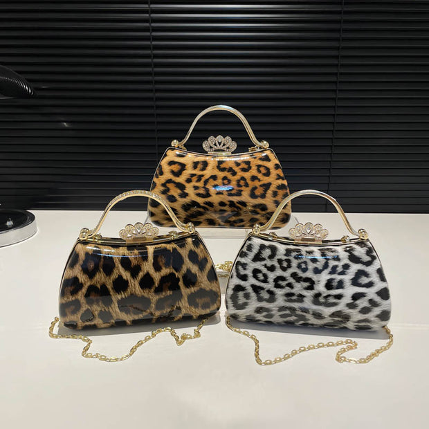 Women's Princess Di Leopard Print Clutch Purse