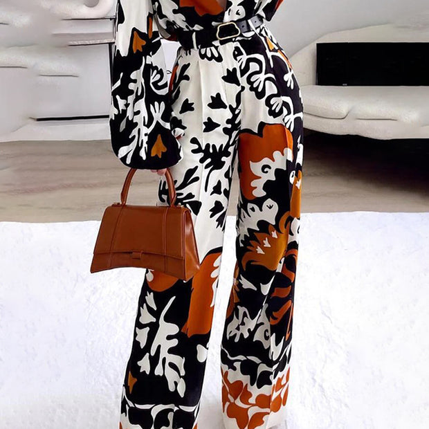 Women's Clothing Fashion Color Contrast Casual Two-Piece Suit