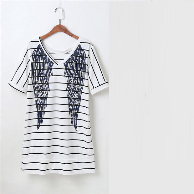 Short Sleeve Striped Dress Summer Family Matching Outfi