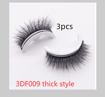 Reusable 3D Mink Lashes Natural False Eyelashes Self Adhesive Fake Glue Free Makeup Eyelash Extension Silk