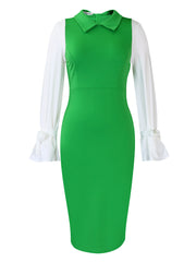 Temperament Elegant Spliced Pencil Dress