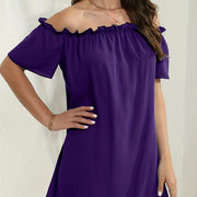 Ladies' Fashion Purple Rain Ruffle Dress