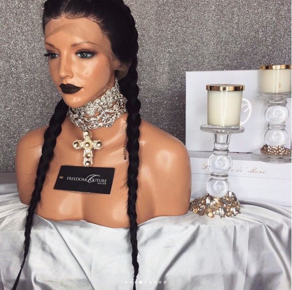 Long Braids Human Hair Wig