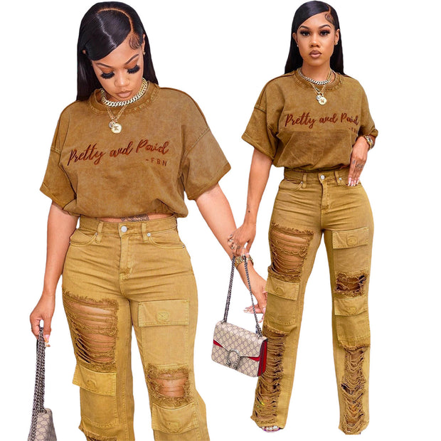 Women's Pretty & Paid Denim Set