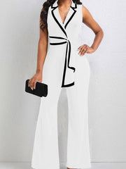 Women's Elegant Fashionable V-neck Sleeveless Jumpsuit