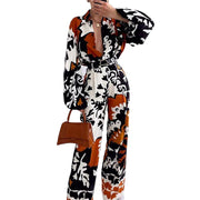 Women's Clothing Fashion Color Contrast Casual Two-Piece Suit