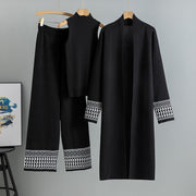 Women's East Elegant Graceful Cardigan Robe Knitted Three-piece Set