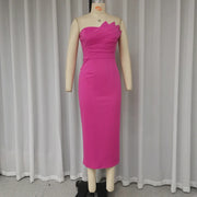 Women's Pleated Please Slim Tube Top Dress