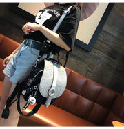 Women's Fashionable Dual-Purpose Tassel Rhinestone Backpack