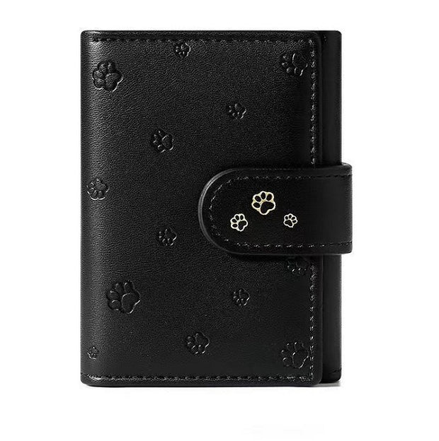 Fashion Small Paw Print Wallets Women Soft PU Leather Card Holder Purses