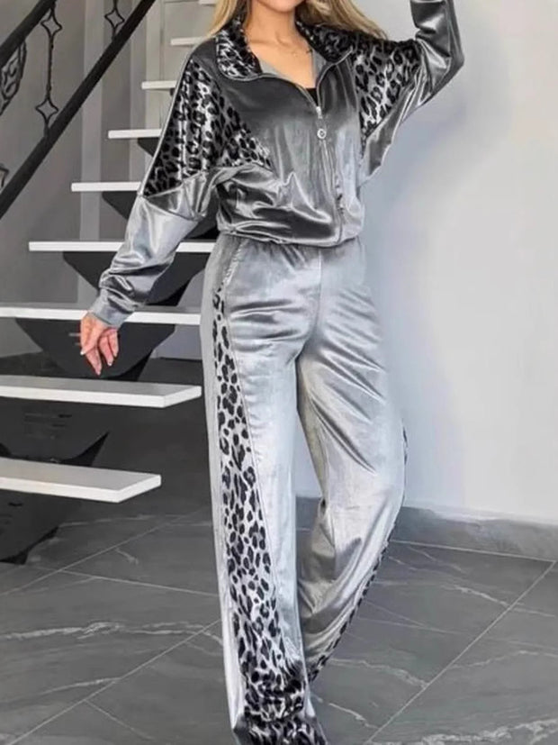 Women's Color Blocking Tiger Suit Set