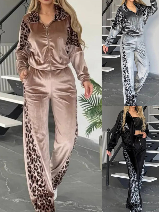 Women's Color Blocking Tiger Suit Set