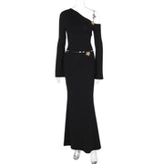 Long Sleeved Top & High Waisted Long Skirt Women