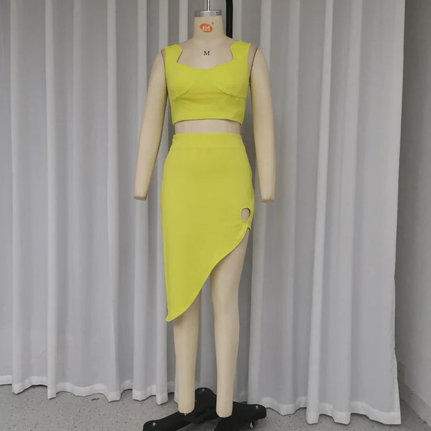 New Women's Hot Girl Style Exposed 2-Piece Dress Suit