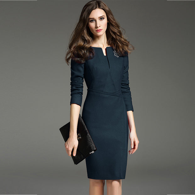 Formal Elegant Mid-Sleeve Dress Women