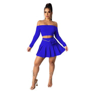 Boogie Down Two-Piece Pleaded Skirt Set