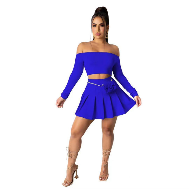 Boogie Down Two-Piece Pleaded Skirt Set