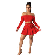 Boogie Down Two-Piece Pleaded Skirt Set