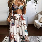 Women's Feather Peacock Pants Set