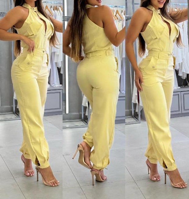 The Darling Dungaree Haltered Jumpsuit