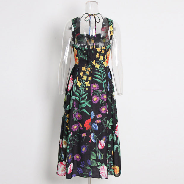 Elegant Flowered Ladies Dress