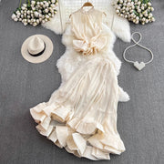Women's Stand Collar Ruffled Fishtail Skirt Suit