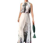 Summer New Sleeveless Lace 2-Piece Suit