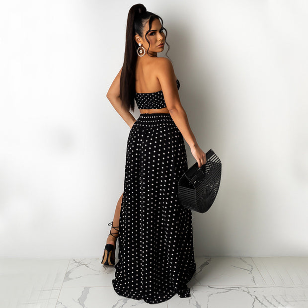 New Polka Dot Skirt Suit