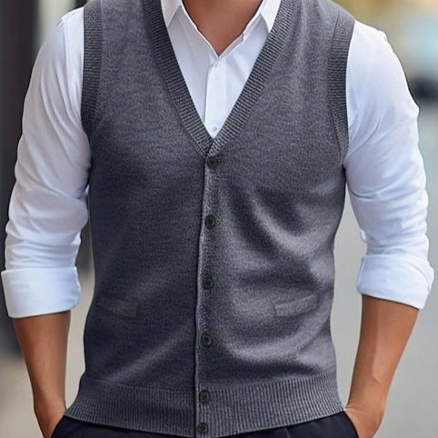 Men's Sleeveless Four Seasons Cardigan Vest